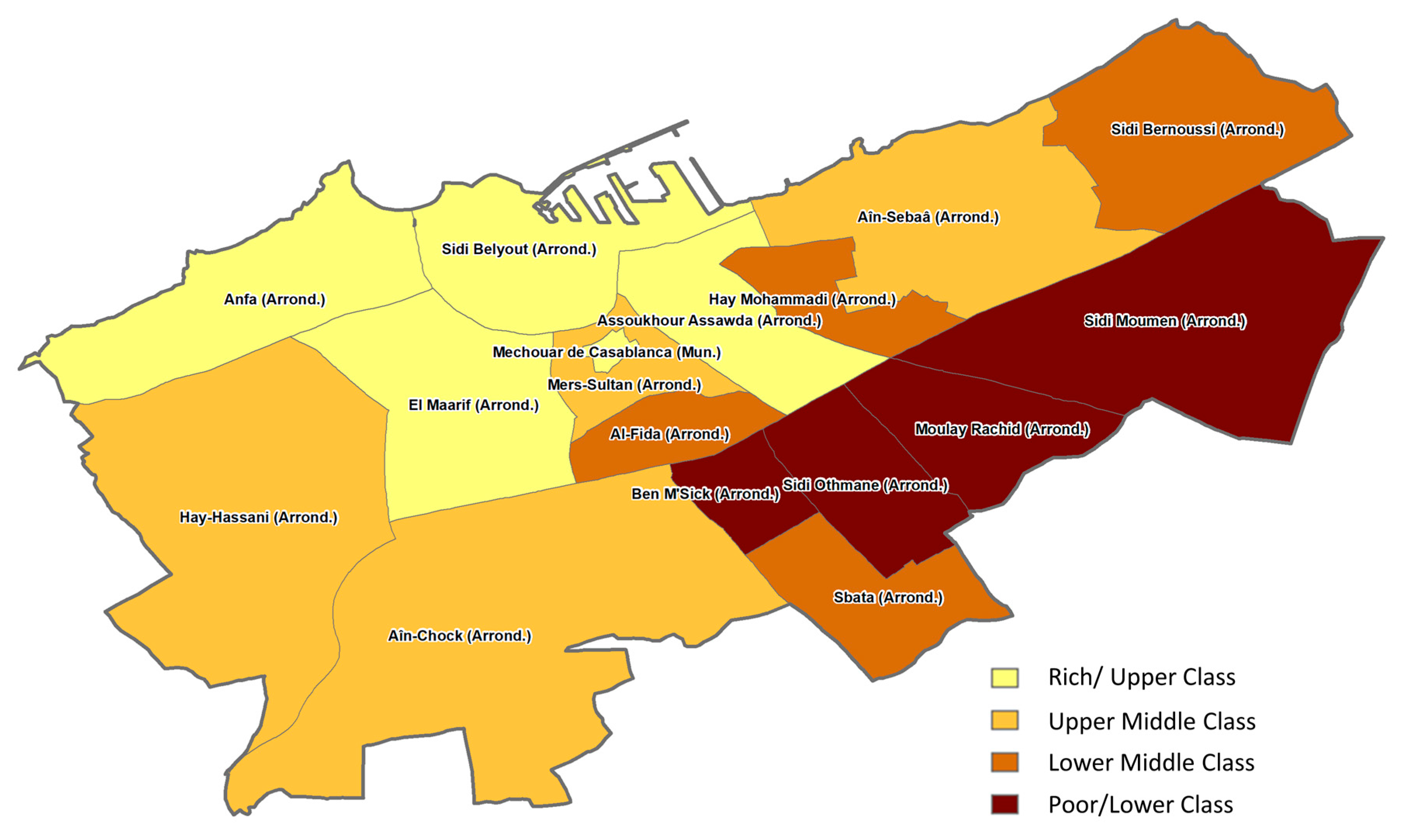 Ain Chock Casablanca Map Urban Science | Free Full-Text | Understanding The Urban Middle-Class And  Its Housing Characteristics&Mdash;Case Study Of Casablanca, Morocco | Html