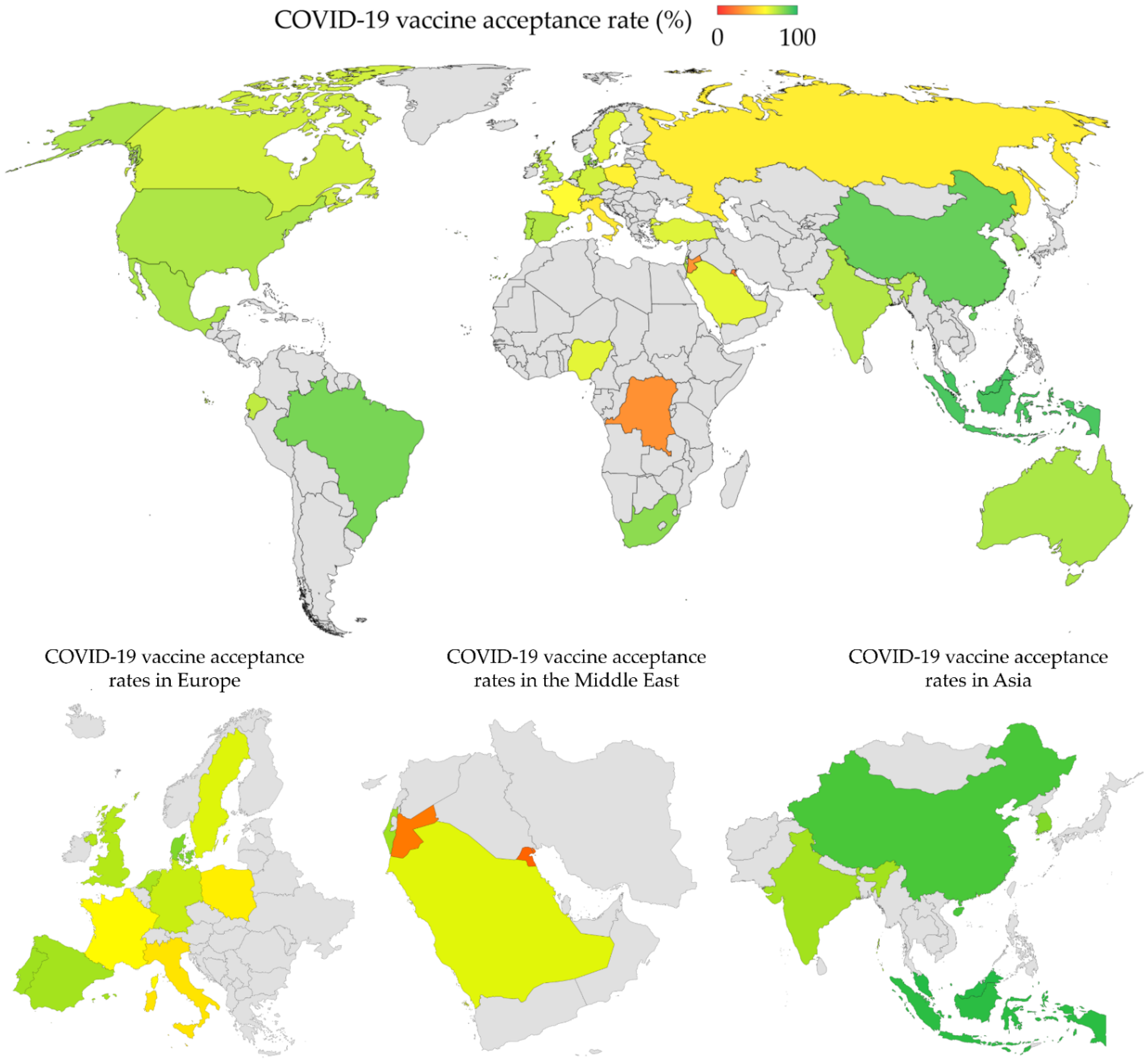 Vaccination rate by country