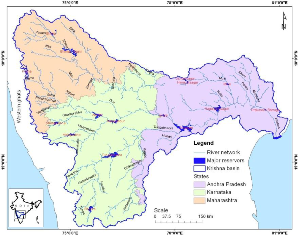 Krishna River Dams Map