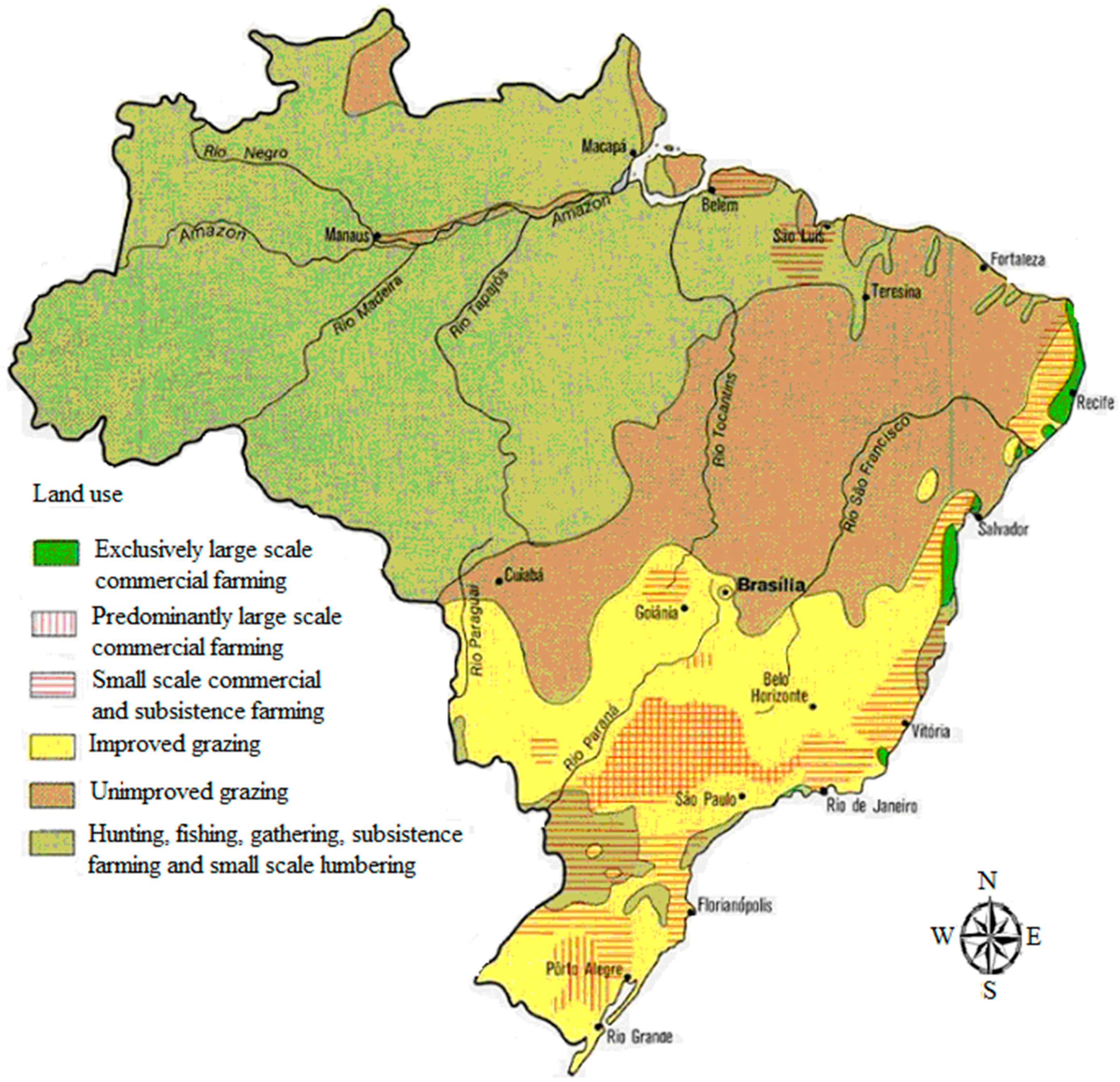 Brazil is roughly the same size as the contiguous United States