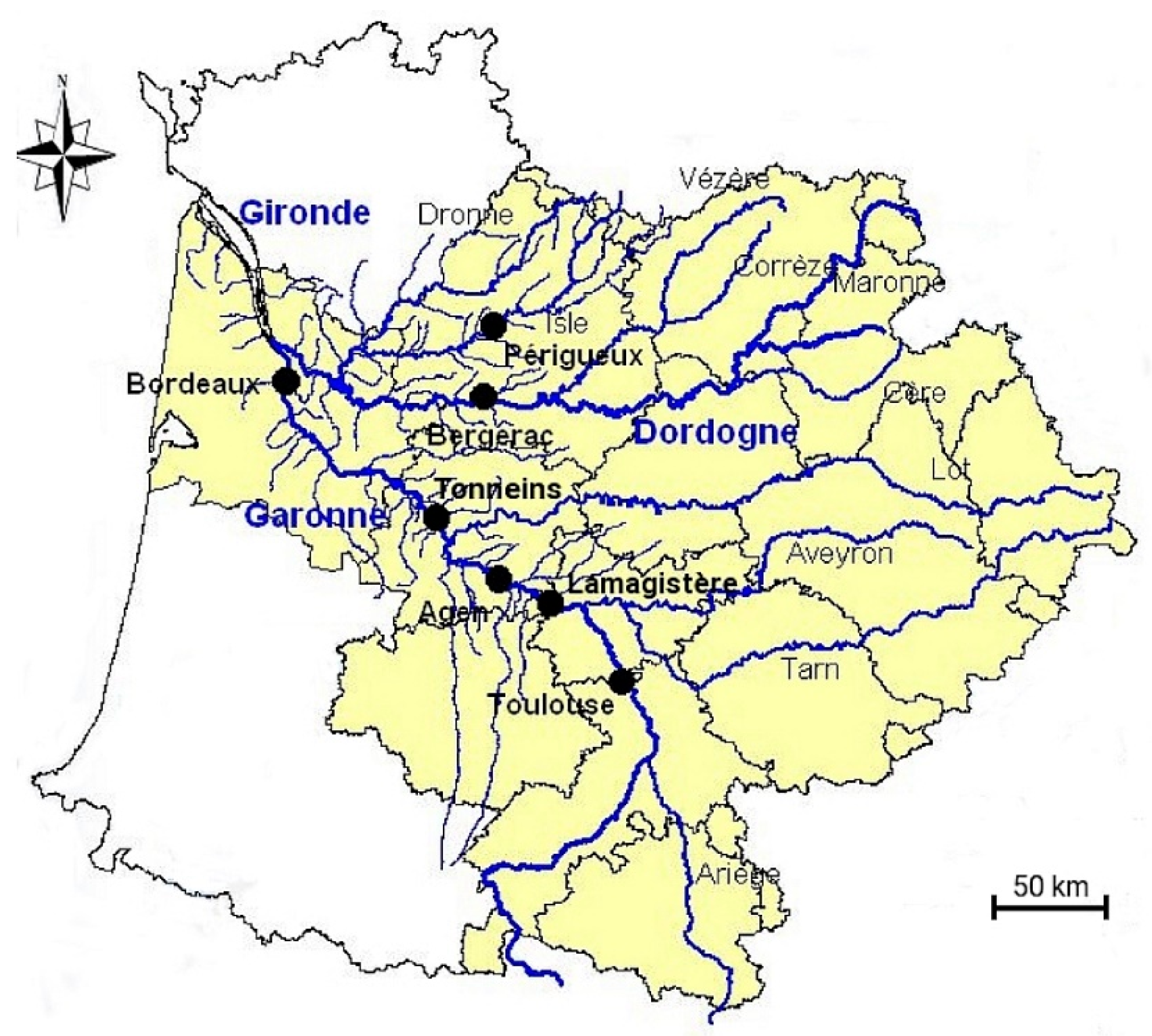 garonne river map