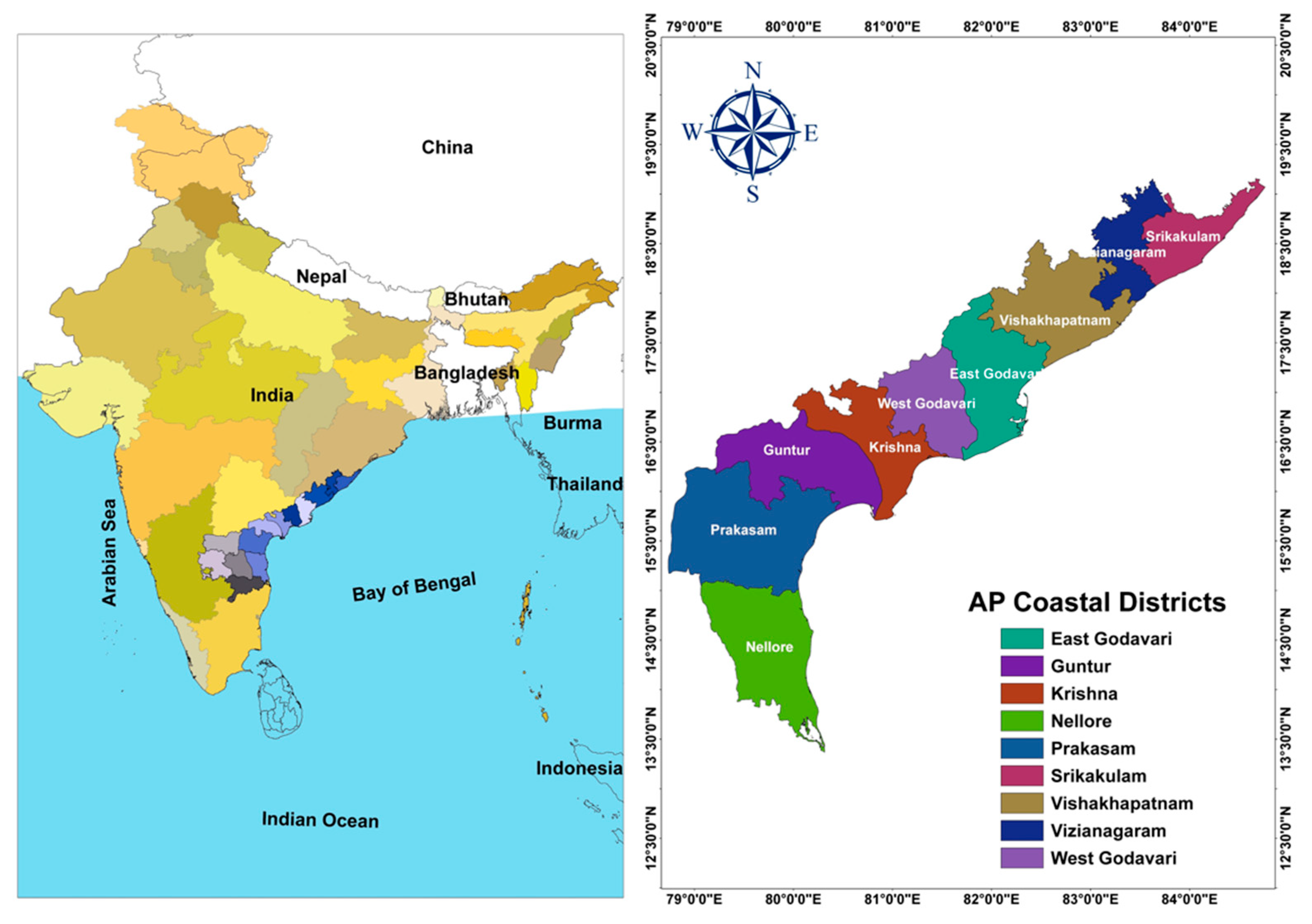Coastal Andhra Districts Map Water | Free Full-Text | A Systematic Review Of Coastal Vulnerability  Assessment Studies Along Andhra Pradesh, India: A Critical Evaluation Of  Data Gathering, Risk Levels And Mitigation Strategies | Html