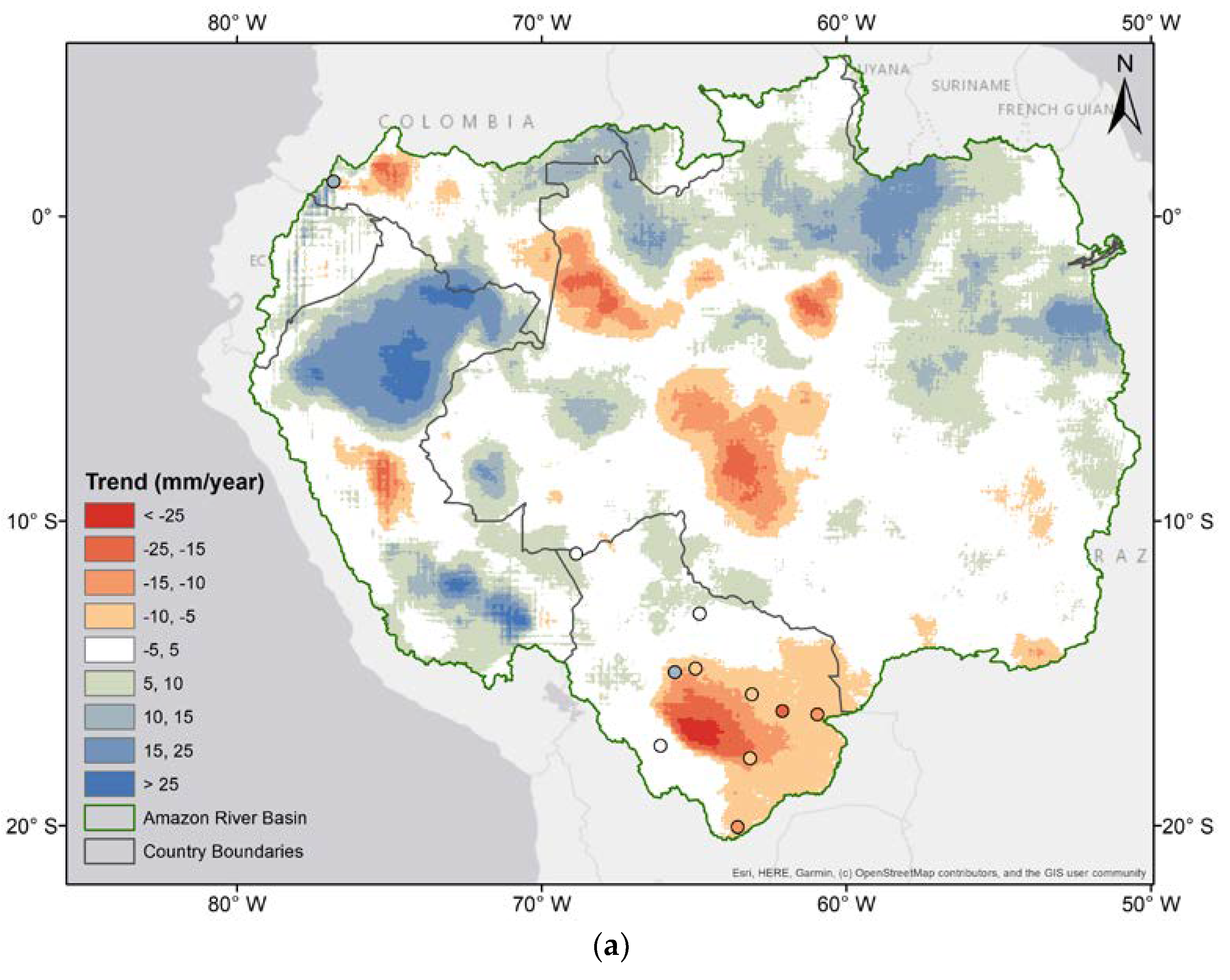 Water Free Full Text Variability Of Trends In Precipitation Across The Amazon River Basin Determined From The Chirps Precipitation Product And From Station Records