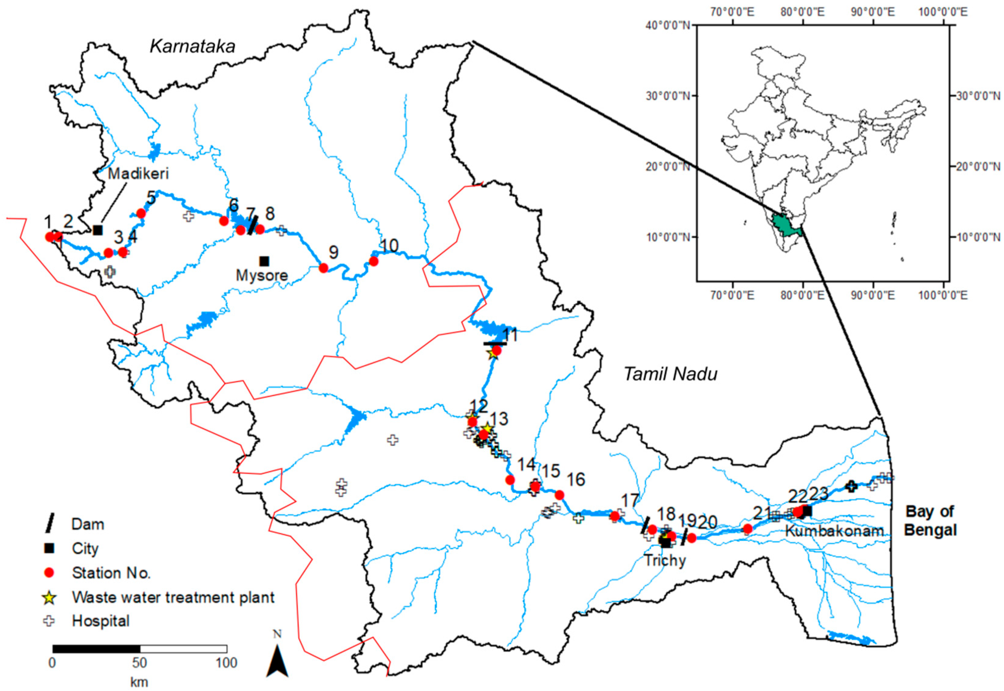 Kaveri River, Length, Basin, Map, & Facts