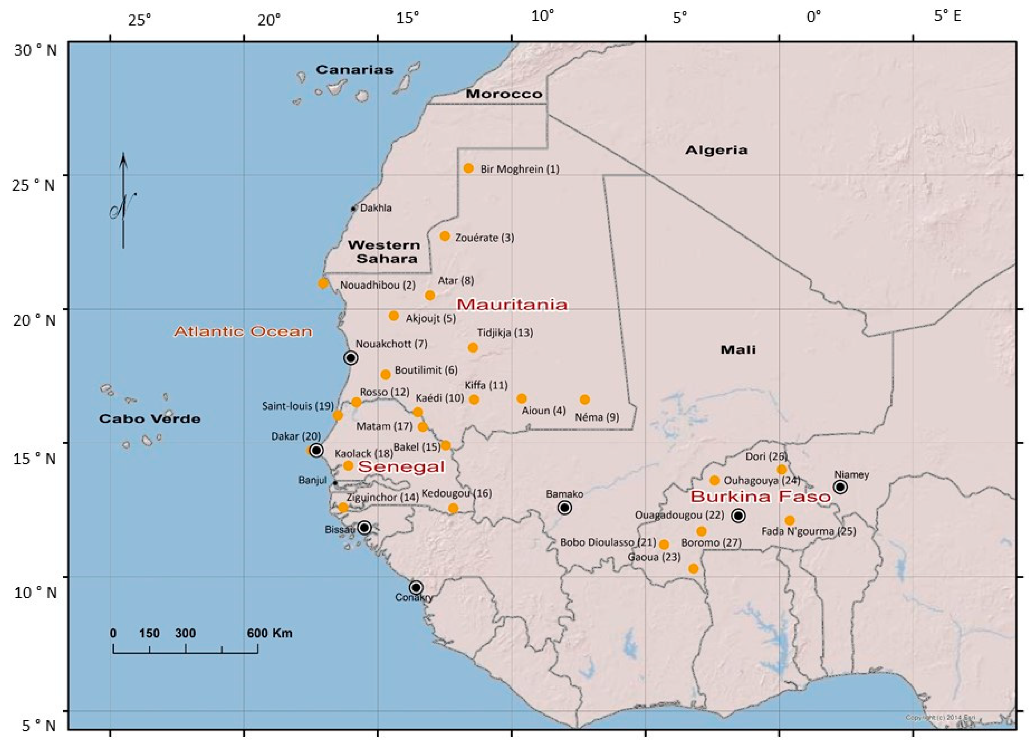 Water Free Full Text Rainfall Variability And Trend Analysis Of Rainfall In West Africa Senegal Mauritania Burkina Faso Html