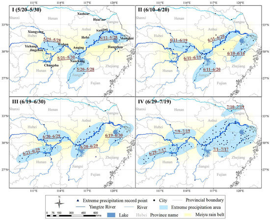 Rain Belt and Flood Peak: A Study of the Extreme Precipitation