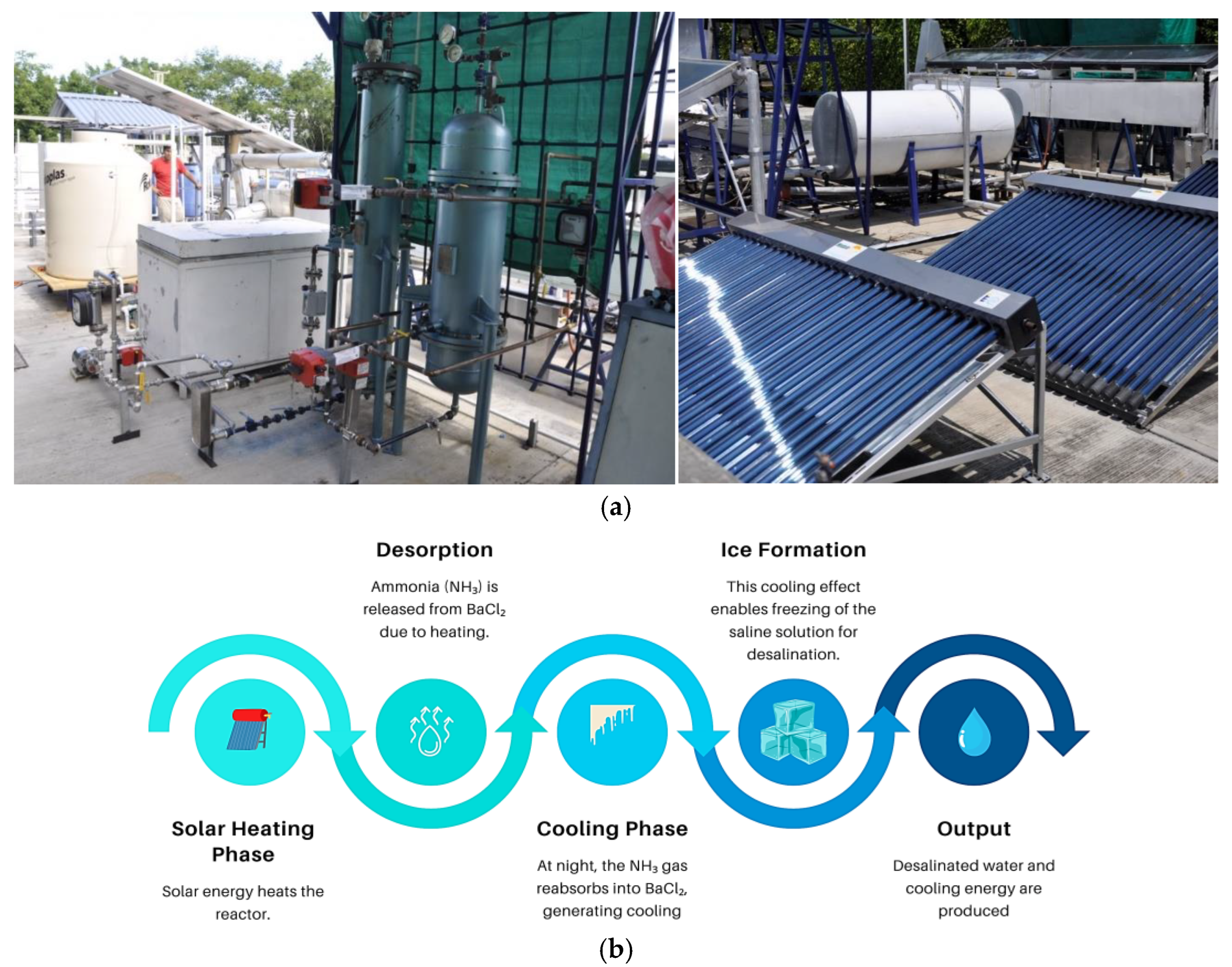 Solar-Powered Freeze-Melting Desalination Model for Water and 